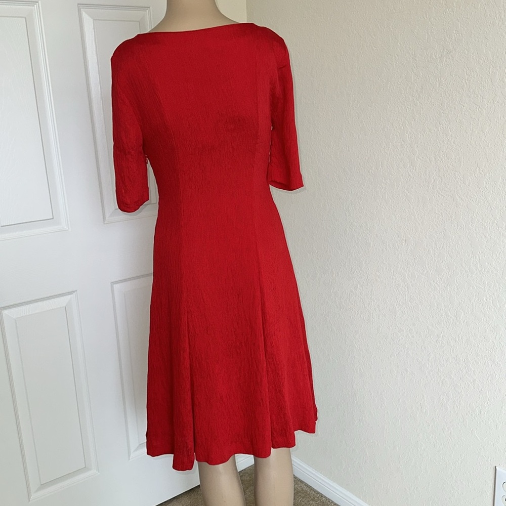 New with tag on Maeve Red Pleated A-Line Midi Dress. - Picture 3 of 15